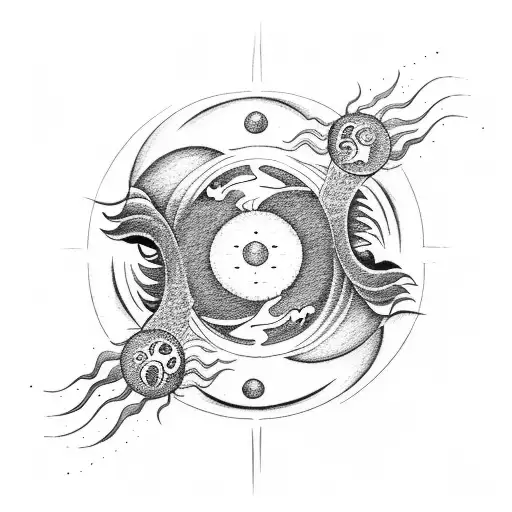 Sun And Moon Infused Into The Yin And Yang