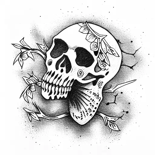 Skull With Branches