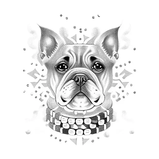 A Dog Silhouette Formed By Poker Chips And Surrounded By Coffee Beans