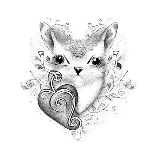 A Heart-shaped Music Sheet With Animals And Friends Inside