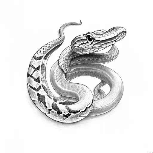 Snake Climbing On The Arm Towards The Upper Cheat