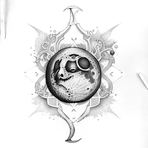 Chest Pice Moon With Ornamental Details