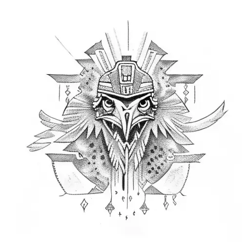 Aztec Cartoon Eagle Color