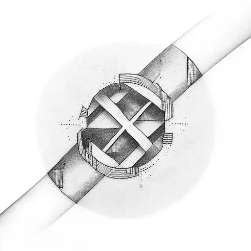 X Mark With Circle At The End Of Each Hand