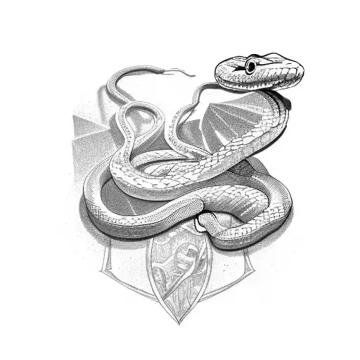 Snake Climbing On The Arm Towards The Upper Cheat