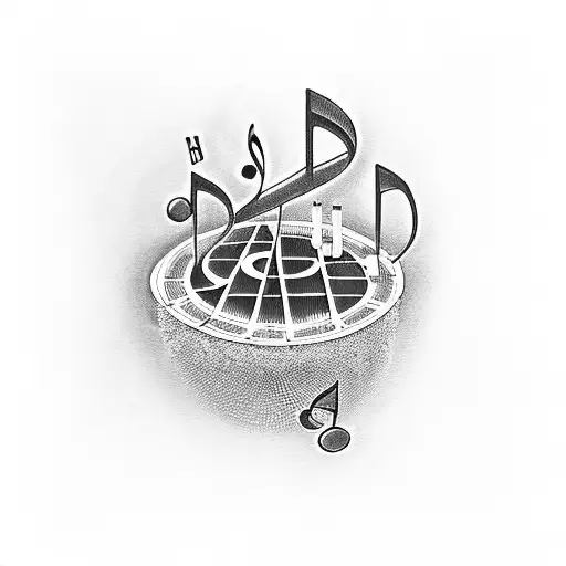 A Chessboard With Musical Notes As Chess Pieces