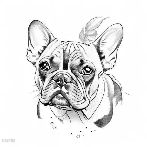 French Bulldog With Rose