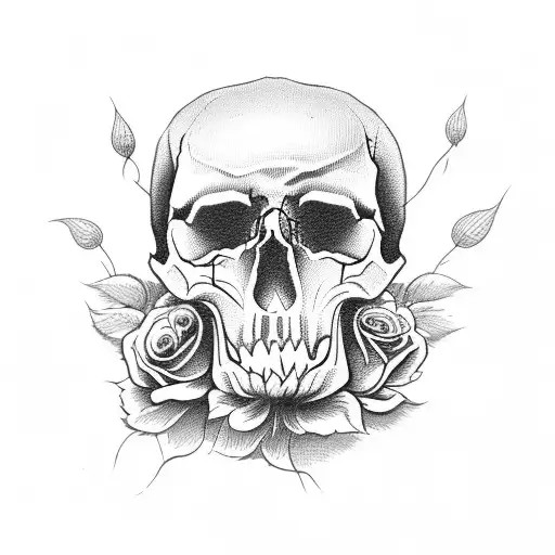 Skull With Roses