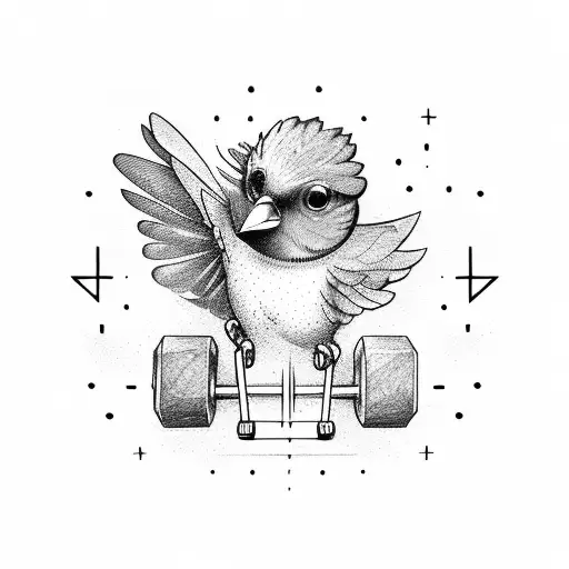 Bird Struggling To Fly Holding Weights