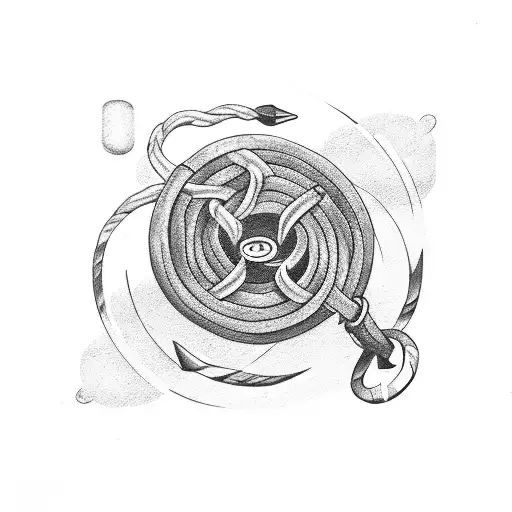 Circle Rope With Square Knot And Fishing Hook