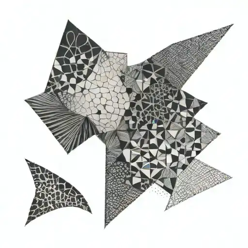 Partial Blackout Geometric Back Tattoo Cover Up