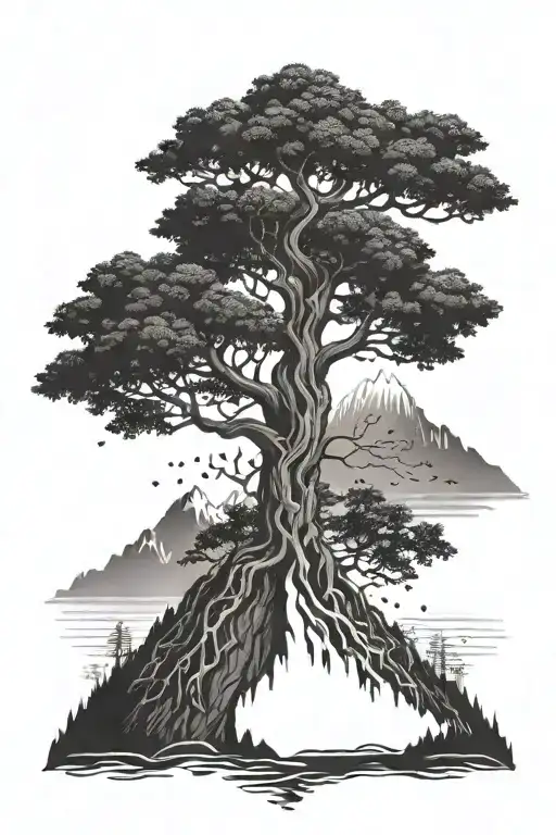 Yggdrasil Mountain Peak Vegvisir