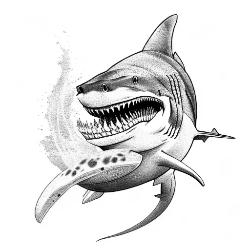 Shark Biting Side View