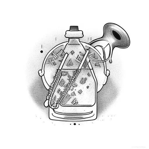 A Bartender Mixing Drinks With Musical Instruments In The Background