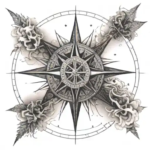 An Intricate Compass Rose With Coordinates Leading To Costa Rica