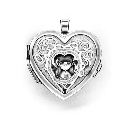 Heart-shaped Locket With A Small Portrait Of Your Child Inside