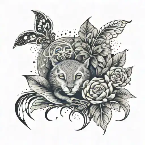 A Tattoo Representing The Client's Love For Her Husband And Children