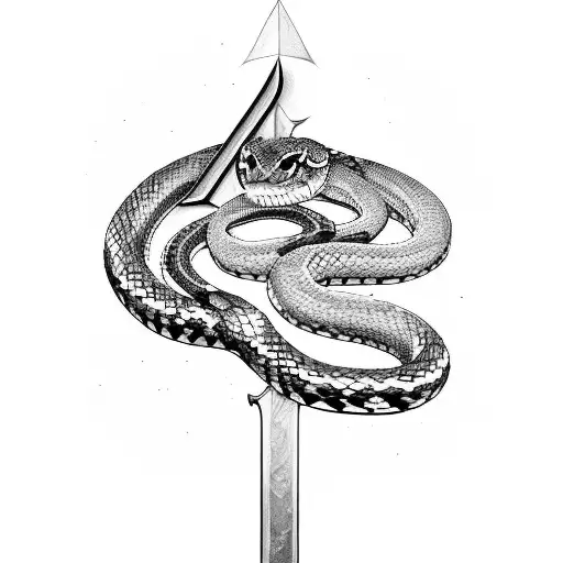 Sword With Snake And Flowers