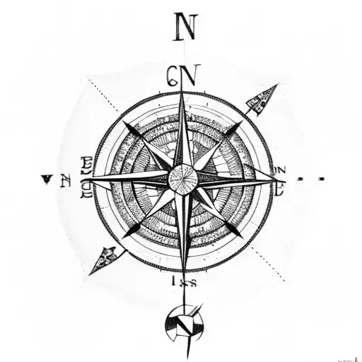 Compass With Anchor Flight