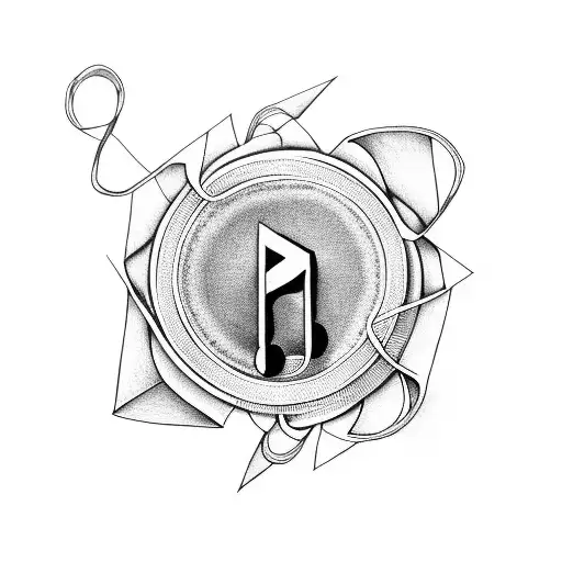 A Music Note Intertwined With A Paper Plane