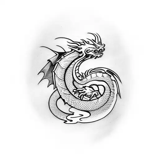 Dragon Half Sleeve Arround The Hand