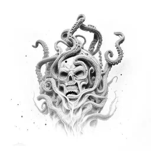 Broken David Statue With Creepy Dark Tentacles