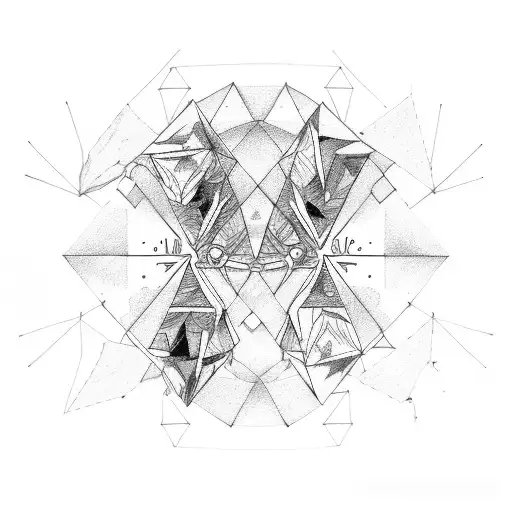 Goth Cyborg Gemini Sisters Facing Each Other In Triangle Shape