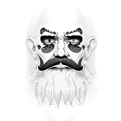 A Detailed Portrait Of Whitebeard With His Iconic Mustache And Scars