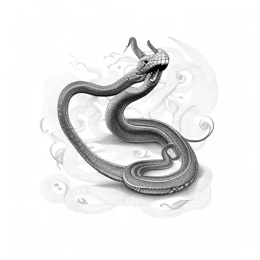 Snake Walking On A Musical Staff