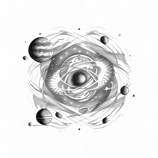 A Cosmic Symphony Of Music Notes Orbiting A Planet