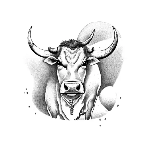 Cow Tied To A Balloon Floating