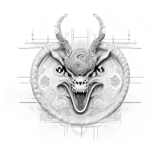 A Detailed Portrait Of God With Intricate Patterns And Symbols