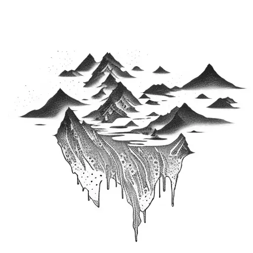 A Waterfall Coming Out To The Mountain Pouring Into The Sea But Resembles Blood