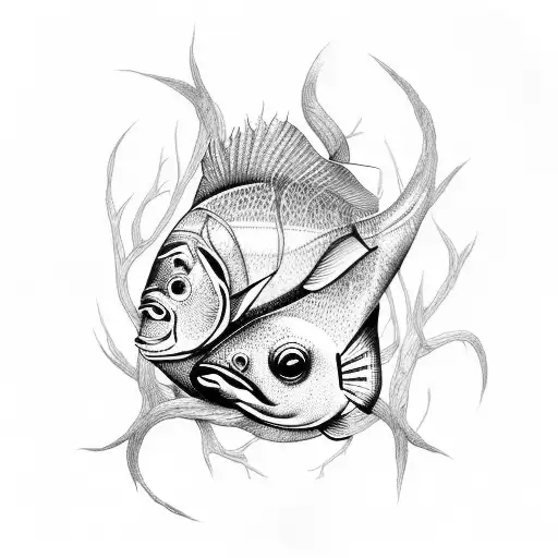 Fish With Roots And An Infinity Symbol