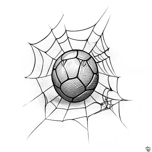 A Spider Spinning A Web In The Shape Of A Soccer Ball