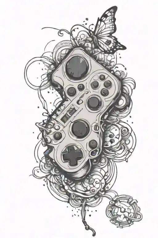 Design A Tattoo Combining A Game Controller With A Hidden Animal Motif For A Unique Cover Up Piece