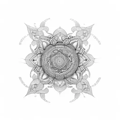 An Intricate Mandala Design Incorporating Elements Of Nature And Spirituality