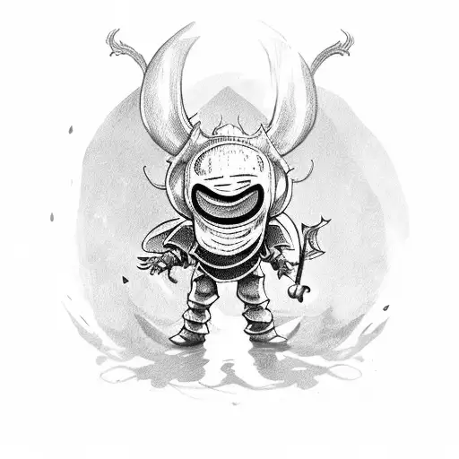 Hollow Knight Game Principal Character Whit Him Sword In Up