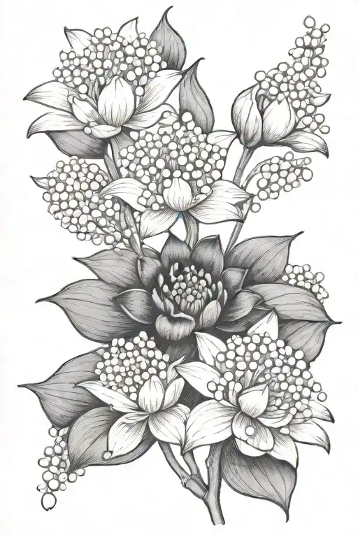 Lilly Of The Valley And Water Lily