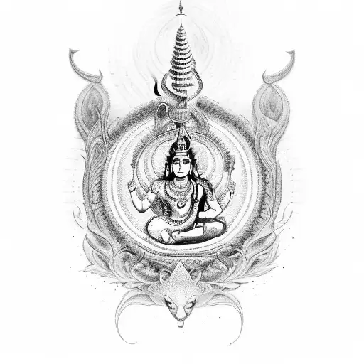 Lord Shiva With Circle Of Life