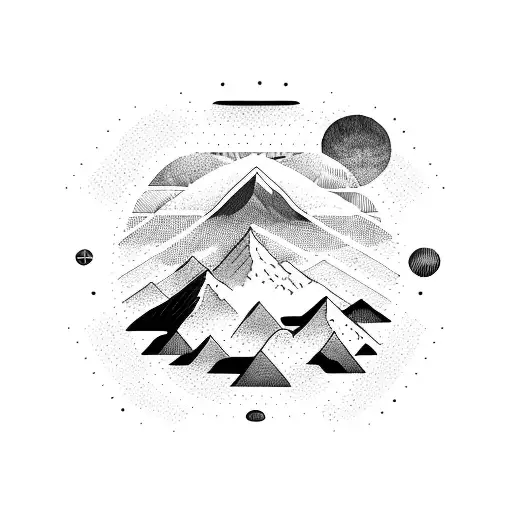 Mountain With A Sunset With Four Different Ledges For Astrological Signs