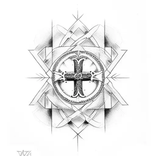 Cross With Roman Numerals Going Horizontal