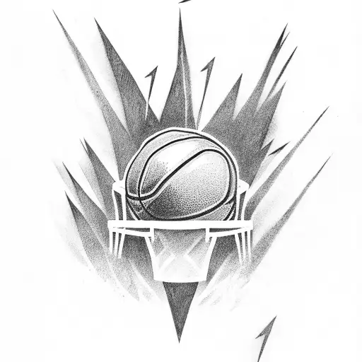 A Basketball Player Dunking With Lightning Bolts In The Background