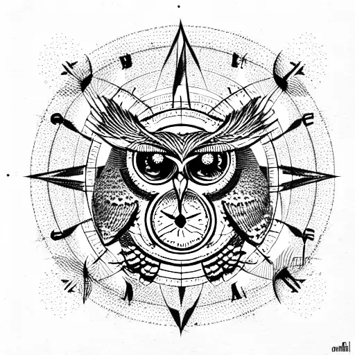 Owl With A Compass