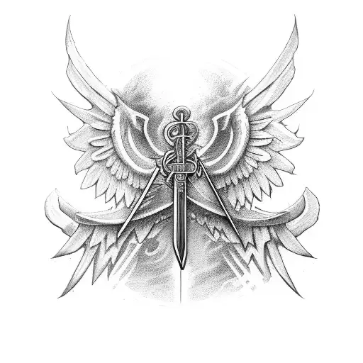 Sword With Wings And Initials