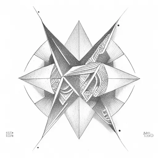 Geomatric Three Directional Arrow In 45 Degree Angle