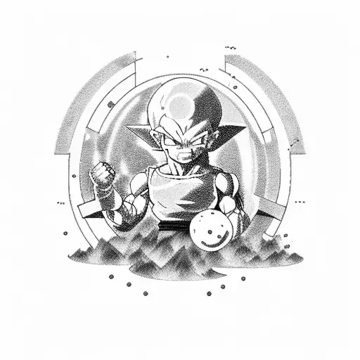 A Dynamic Composition Featuring Iconic Dragon Ball Characters Engaged In A Weightlifting Session