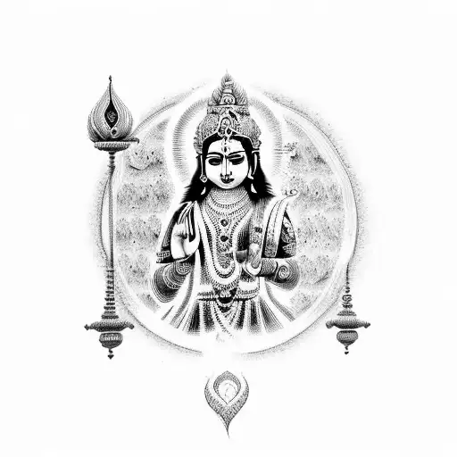 Tattoo Showing Immense Love Of A Devote Towards His Beloved Lord Krishna