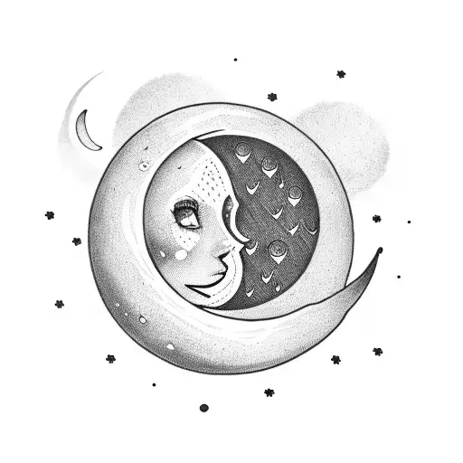 Crescent Moon With Text