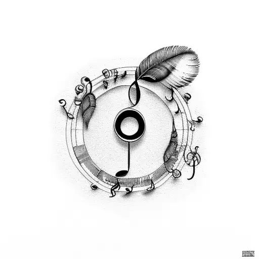 A Music Note Made Of Feathers